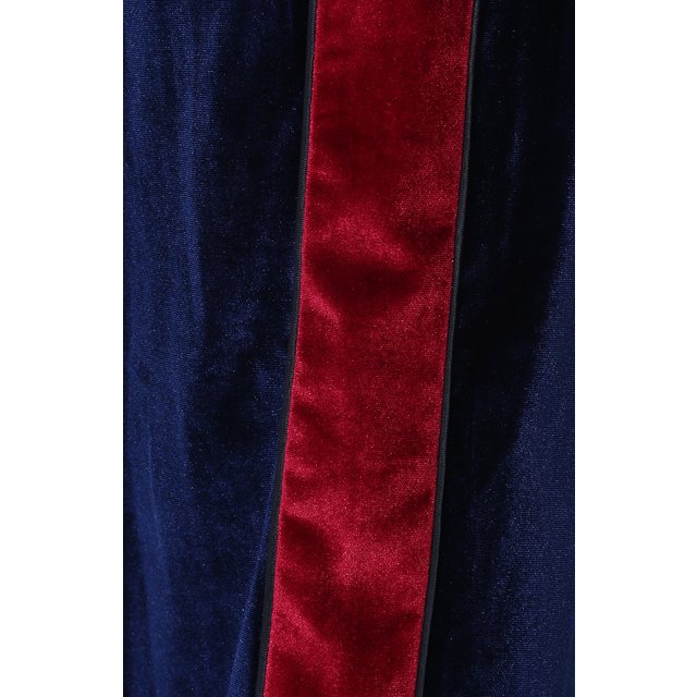 фото Бархатные брюки прямого кроя с контрастными лампасами forte dei marmi couture