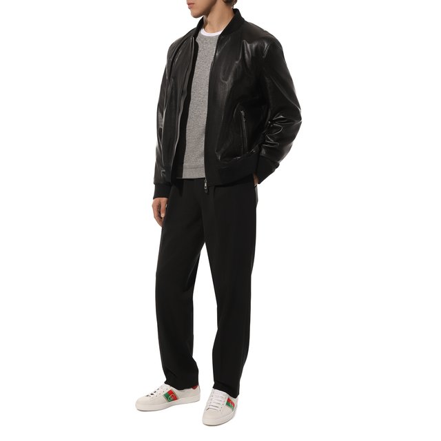 фото Кожаные кеды ace gucci