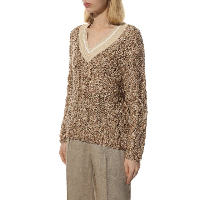 фото Свитер изо льна и хлопка brunello cucinelli