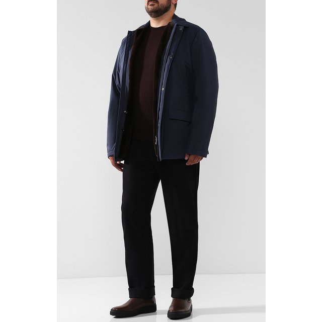 фото Куртка на молнии с внутренней меховой отделкой loro piana