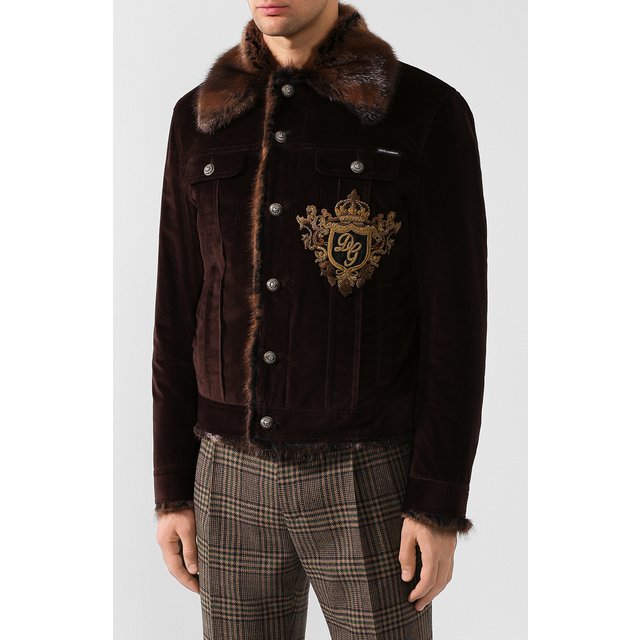 фото Куртка с меховой отделкой dolce & gabbana