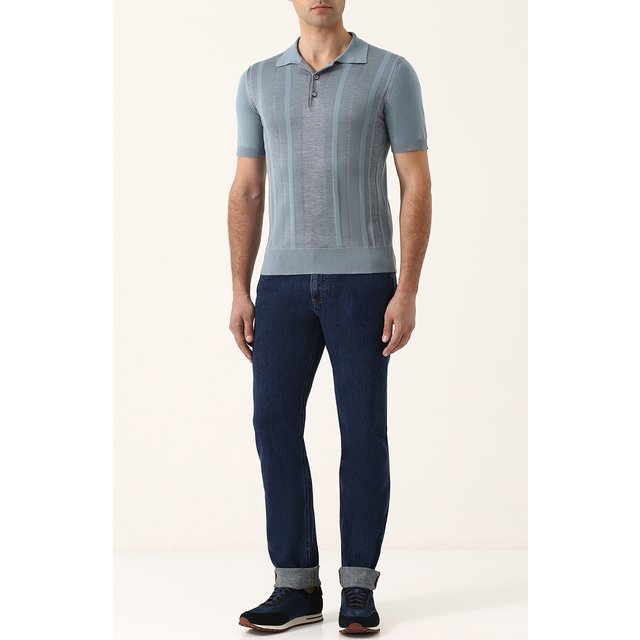 фото Поло из смеси хлопка и шелка brioni