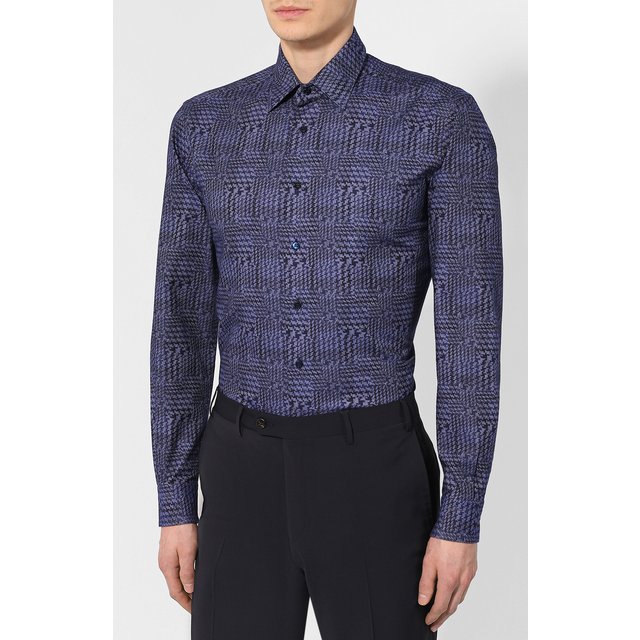 фото Хлопковая рубашка с воротником кент zilli