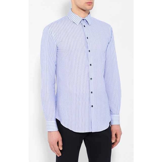 фото Хлопковая рубашка с воротником кент giorgio armani