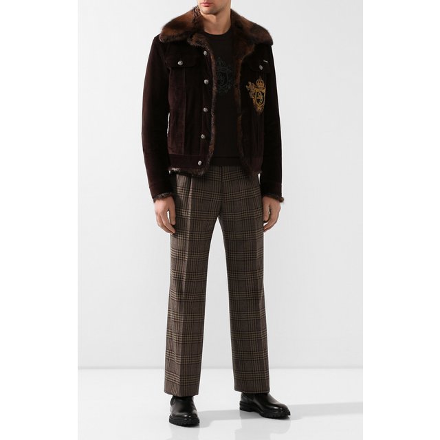 фото Куртка с меховой отделкой dolce & gabbana