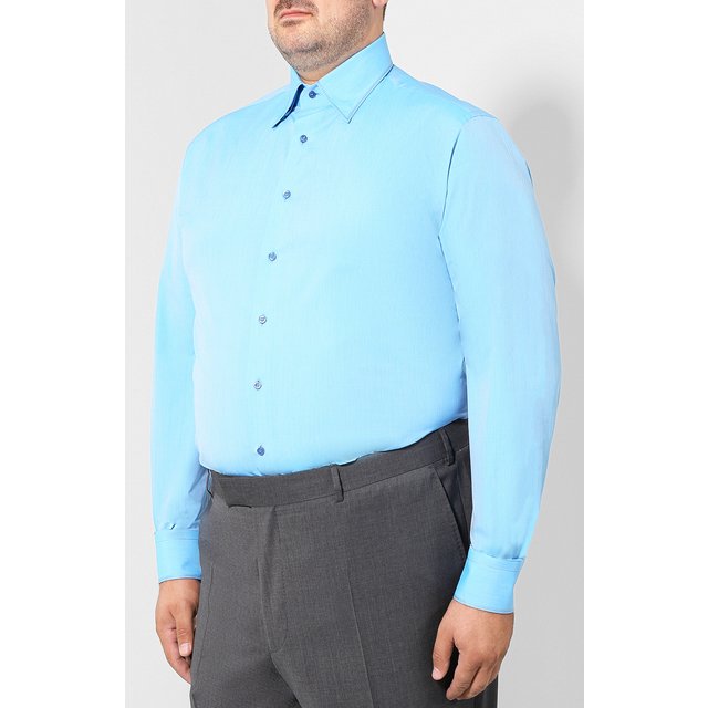 фото Хлопковая рубашка с воротником кент zilli