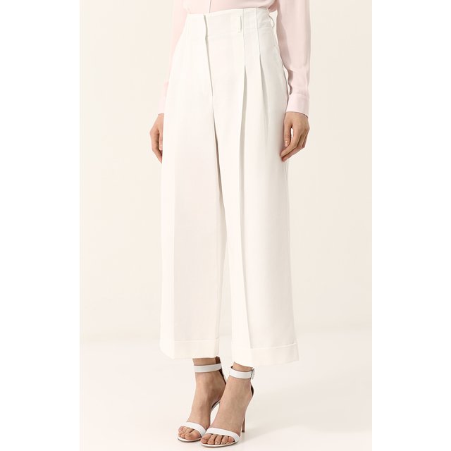 фото Укороченные хлопковые брюки с защипами loro piana