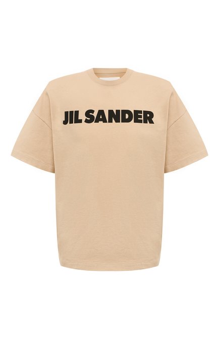 Мужская хлопковая футболка JIL SANDER бежевого цвета по цене 53250 руб., арт. J21GC0001/J20215 | Фото 1