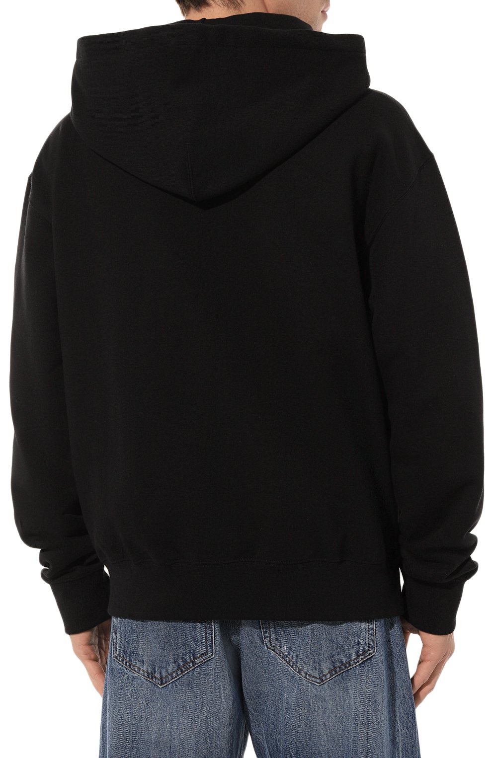 Мужской хлопковая толстовка JIL SANDER черного цвета, арт. J47HG0101/J20039 | Фото 4 (Рукава: Длинные; Мужское Кросс-КТ: Толстовка-одежда; Длина (для топов): Стандартные; Материал внешний: Хлопок; Стили: Кэжуэл)
