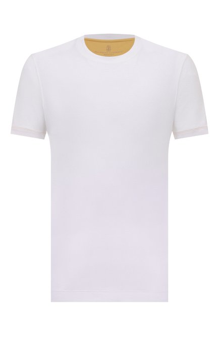 Мужская хлопковая футболка BRUNELLO CUCINELLI белого цвета по цене 49850 руб., арт. M0T757107P | Фото 1