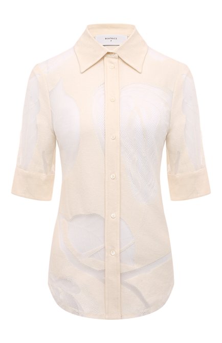 Женская хлопковая рубашка BEATRICE .B белого цвета по цене 31200 руб., арт. 24FE4086/F0LIAGE | Фото 1