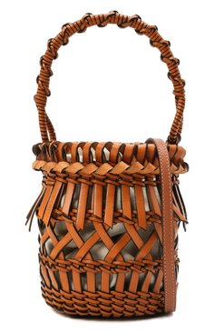 Женская сумка bucket fringes LOEWE коричневого цвета, арт. 326.05AC19 | Фото 4 (Сумки-технические: Сумки через плечо, Сумки top-handle; Материал: Натуральная кожа; Размер: mini; Ремень/цепочка: На ремешке)