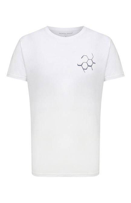 Мужская хлопковая футболка DEREK ROSE белого цвета по цене 14700 руб., арт. 3054-RIPL008 | Фото 1