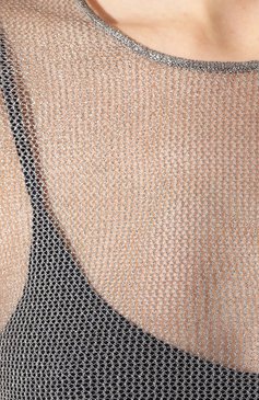 Женская лонгслив из вискозы GIORGIO ARMANI серебряного цвета, арт. 3HAM29/AM56Z | Фото 5 (Рукава: Длинные; Принт: Без принта; Длина (для топов): Стандартные; Материал внешний: Вискоза; Женское Кросс-КТ: Лонгслив-одежда)