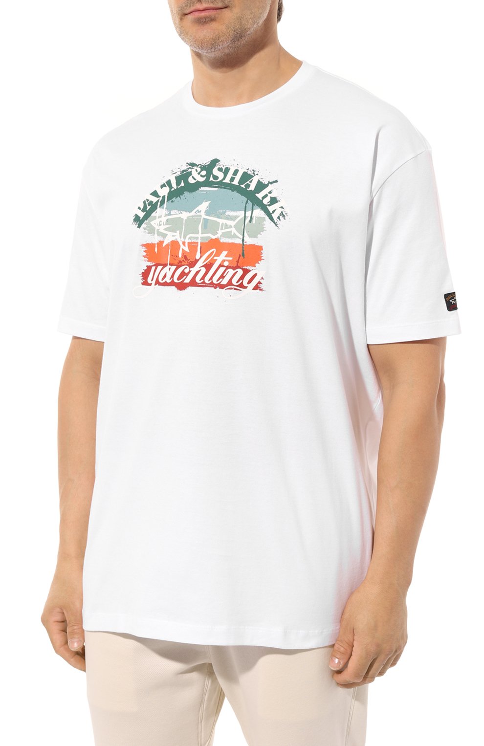 Хлопковая футболка Paul&Shark 13311668/3XL-6XL, цвет белый, размер 58 13311668/3XL-6XL - фото 3
