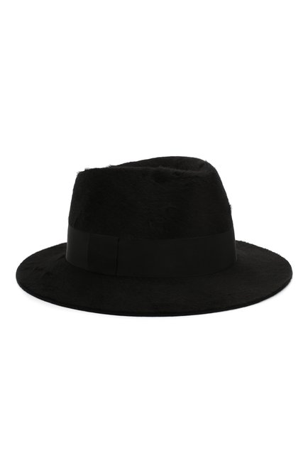 Женская фетровая шляпа SAINT LAURENT черного цвета, арт. 580332/3YA58 | Фото 1 (Материал: Шерсть, Текстиль; Статус проверки: Проверено, Проверена категория)
