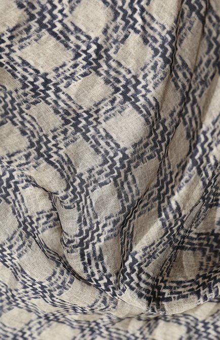 Женский шелковый шарф GIORGIO ARMANI серого цвета, арт. 795206/0A120 | Фото 2 (Материал: Текстиль, Шелк; Принт: С принтом)