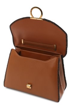 Женская сумка margot SALVATORE FERRAGAMO коричневого цвета, арт. Z-0741258 | Фото 4 (Сумки-технические: Сумки через плечо, Сумки top-handle; Размер: medium; Материал: Натуральная кожа; Региональные ограничения белый список (Axapta Mercury): RU)