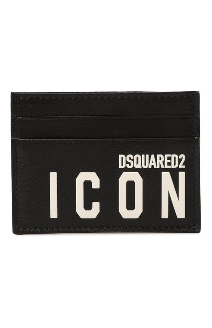 Мужской кожаный футляр для кредитных карт icon DSQUARED2 черного цвета, арт. CCM0005 12903205 | Фото 1 (Материал: Натуральная кожа)
