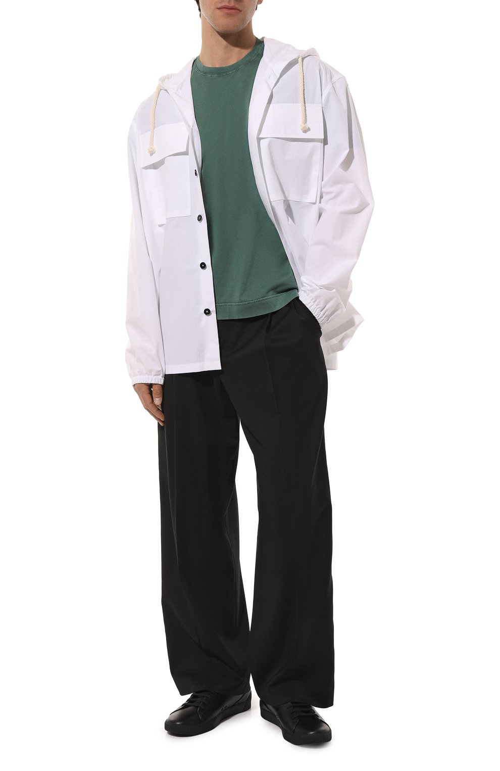 Мужская хлопковая футболка FEDELI зеленого цвета, арт. 6UEF0103 | Фото 2 (Принт: Без принта; Рукава: Короткие; Длина (для топов): Стандартные; Материал внешний: Хлопок; Стили: Кэжуэл)