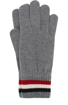 Мужские шерстяные перчатки MONCLER темно-серого цвета, арт. D2-091-00549-00-02292 | Фото 1 (Материал: Текстиль, Шерсть; Кросс-КТ: Трикотаж; Статус проверки: Проверена категория)
