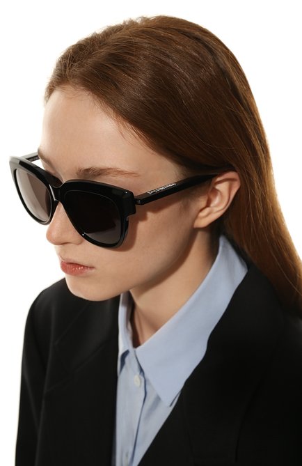 Женские солнцезащитные очки BALENCIAGA черного цвета, арт. BB0160S 001 | Фото 2 (Тип очков: С/з; Оптика Гендер: оптика-женское; Очки форма: Квадратные)