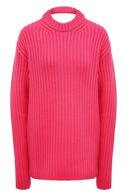 Женский шерстяной свитер BOTTER розового цвета, арт. WM7033 K015 | Фото 1 (Длина (для топов): Стандартные; Материал сплава: Проставлено; Рукава: Длинные; Драгоценные камни: Проставлено; Материал внешний: Шерсть)