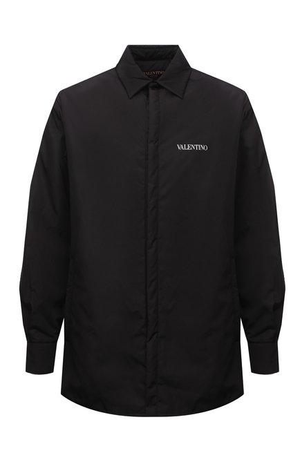 Мужская утепленная куртка-рубашка VALENTINO черного цвета, арт. XV3CIA9687C | Фото 1 (Материал подклада: Синтетический материал; Длина (верхняя одежда): До середины бедра; Рукава: Длинные; Материал внешний: Синтетический материал; Мужское Кросс-КТ: утепленные куртки; Кросс-КТ: Куртка; Стили: Минимализм)