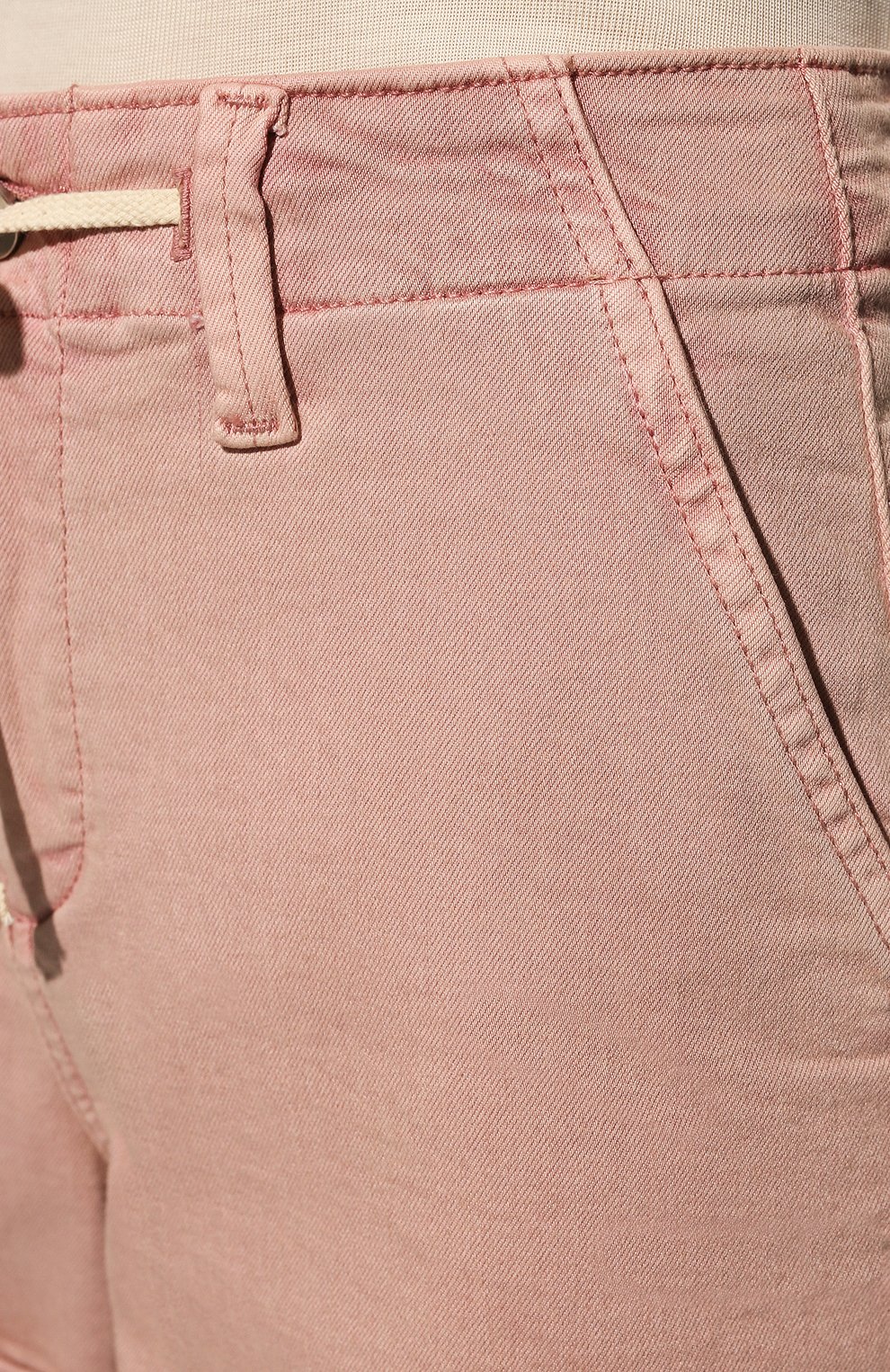 Женские джинсовые шорты PAIGE розового цвета, арт. 7060G29-8088 | Фото 5 (Женское Кросс-КТ: Шорты-одежда; Кросс-КТ: Деним; Длина Ж (юбки, платья, шорты): Мини; Стили: Гранж; Материал внешний: Хлопок, Деним, Вискоза)