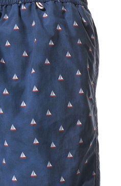 Мужские плавки-шорты LORO PIANA темно-синего цвета, арт. FAL6416 | Фото 4 (Материал внешний: Синтетический материал; Принт: С принтом; Мужское Кросс-КТ: плавки-шорты)