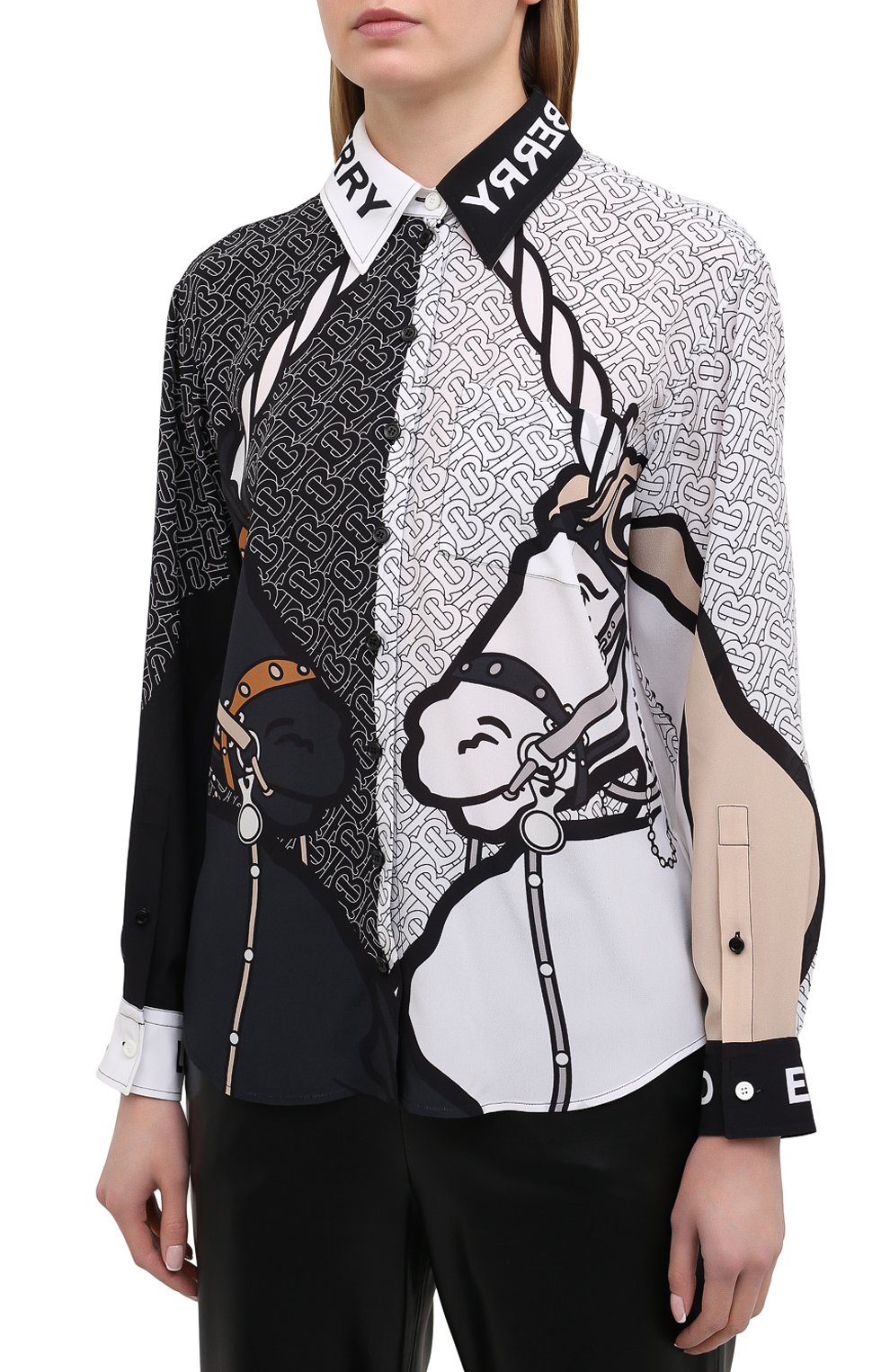 Женская разноцветная шелковая рубашка BURBERRY купить в интернет ...