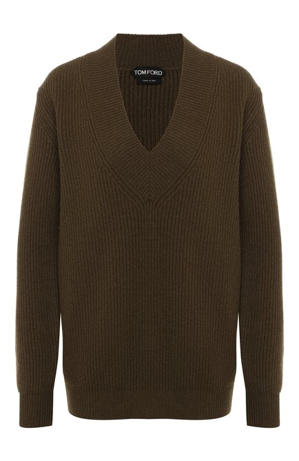 Женский кашемировый свитер TOM FORD хаки цвета по цене 170500 руб., арт. MAK920-YAX225 | Фото 1