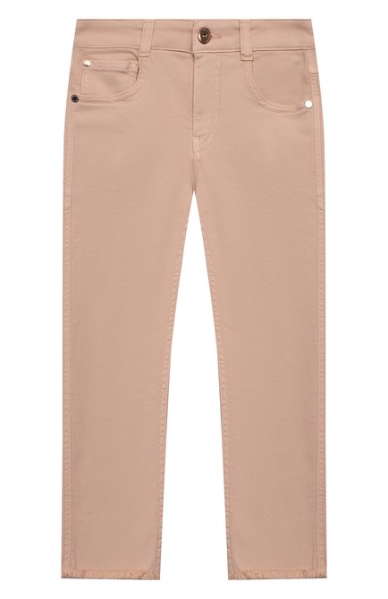 Детские джинсы BRUNELLO CUCINELLI пудрового цвета по цене 34550 руб., арт. BH150P414A | Фото 1