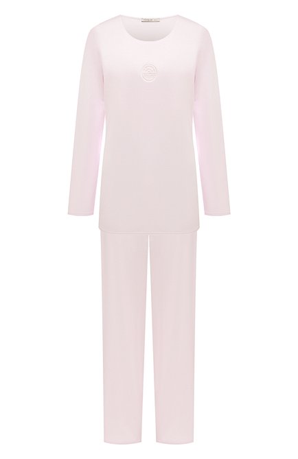 Женская хлопковая пижама LOUIS FERAUD светло-розового цвета, арт. 3883013 | Фото 1 (Материал внешний: Хлопок)