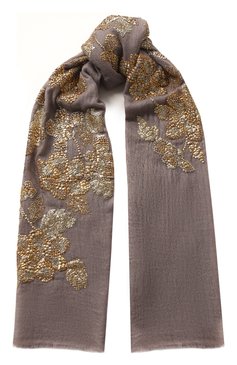 Женская кашемировая шаль VINTAGE SHADES светло-серого цвета, арт. 13945 | Фото 1 (Материал: Текстиль, Кашемир, Шерсть)