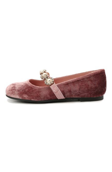 Детские текстильные балетки PRETTY BALLERINAS розового цвета, арт. 49.632/AFR0DITE-D0 | Фото 2 (Материал внутренний: Натуральная кожа; Материал внешний: Текстиль; Длина стельки: 21,4, 18, 17, 22,8, 19,3, 18,7, 20,8, 22,1, 15,9)