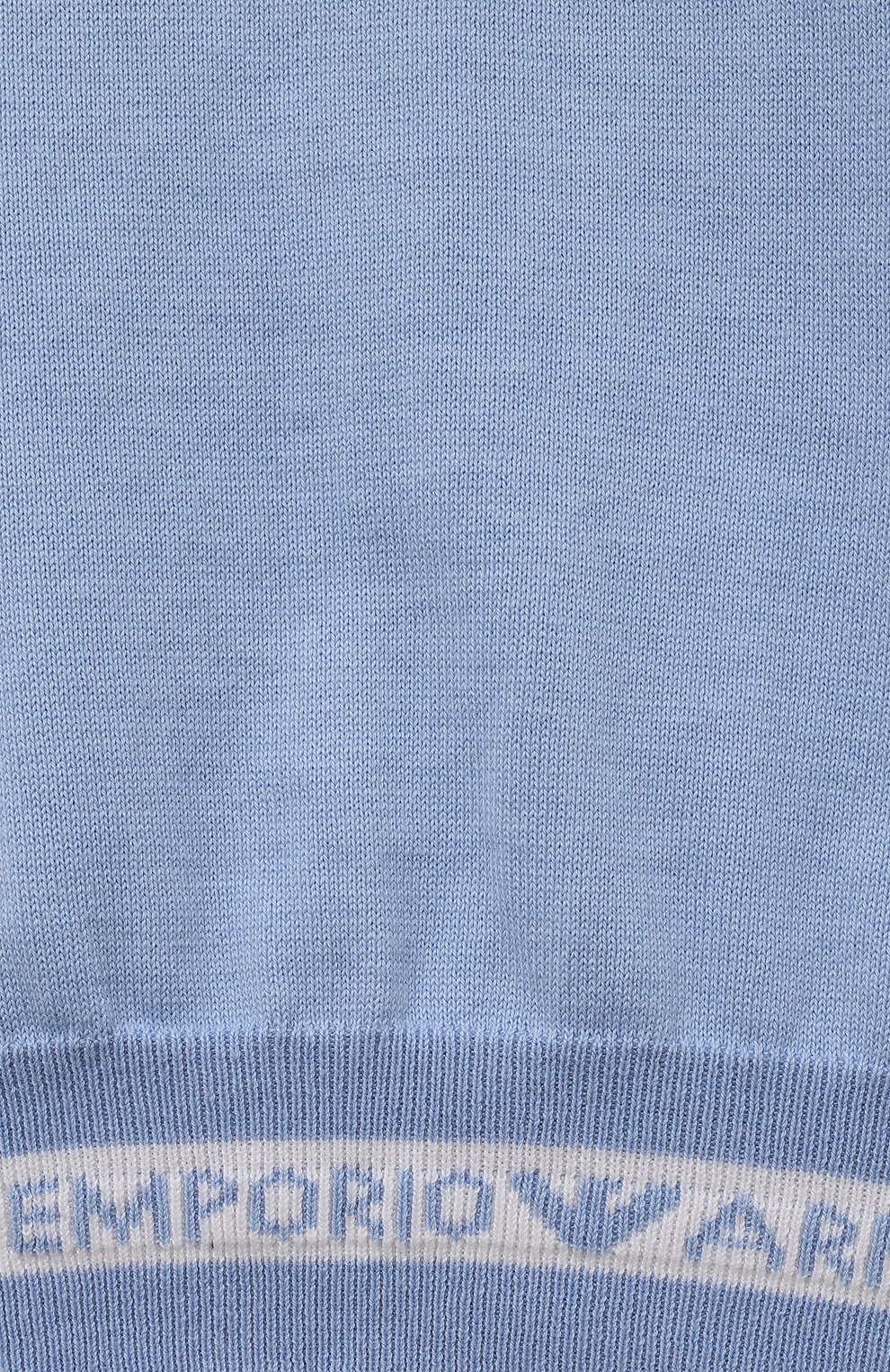 Детский хлопковый пуловер EMPORIO ARMANI голубого цвета, арт. 3R4M56/4M0RZ | Фото 3 (Рукава: Длинные; Мальчики Кросс-КТ: Пуловер-одежда; Материал сплава: Проставлено; Материал внешний: Хлопок; Драгоценные камни: Проставлено)