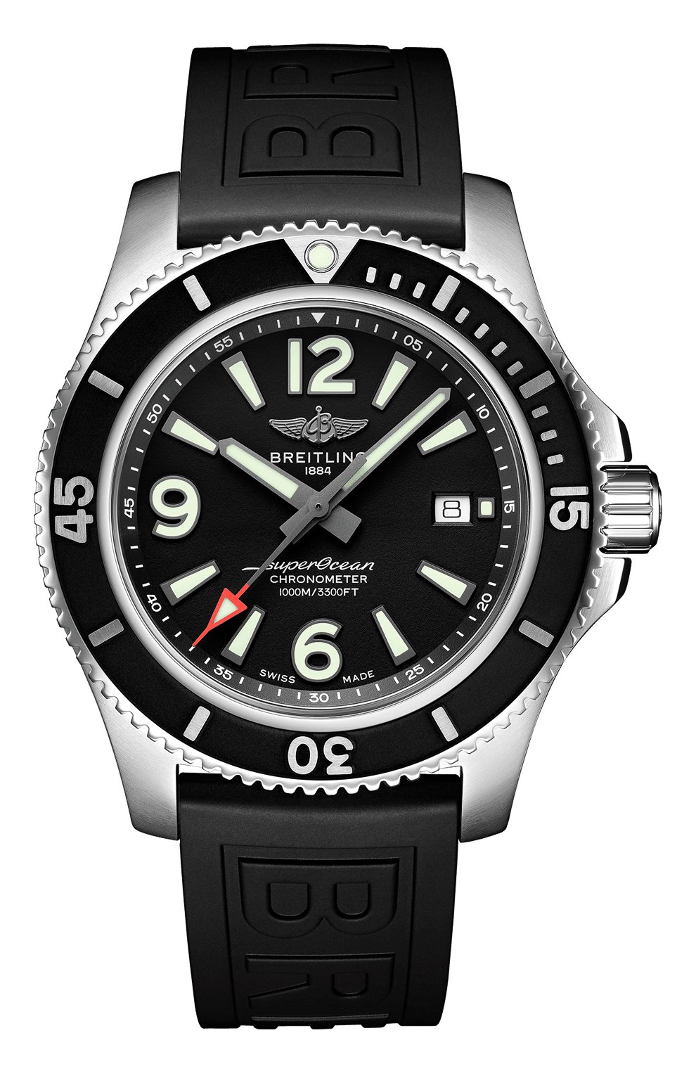 Мужские часы superocean automatic 44 BREITLING бесцветного цвета, арт. A17367D71B1S2 | Фото 1 (Механизм: Автомат; Материал корпуса: Сталь; Цвет циферблата: Чёрный)