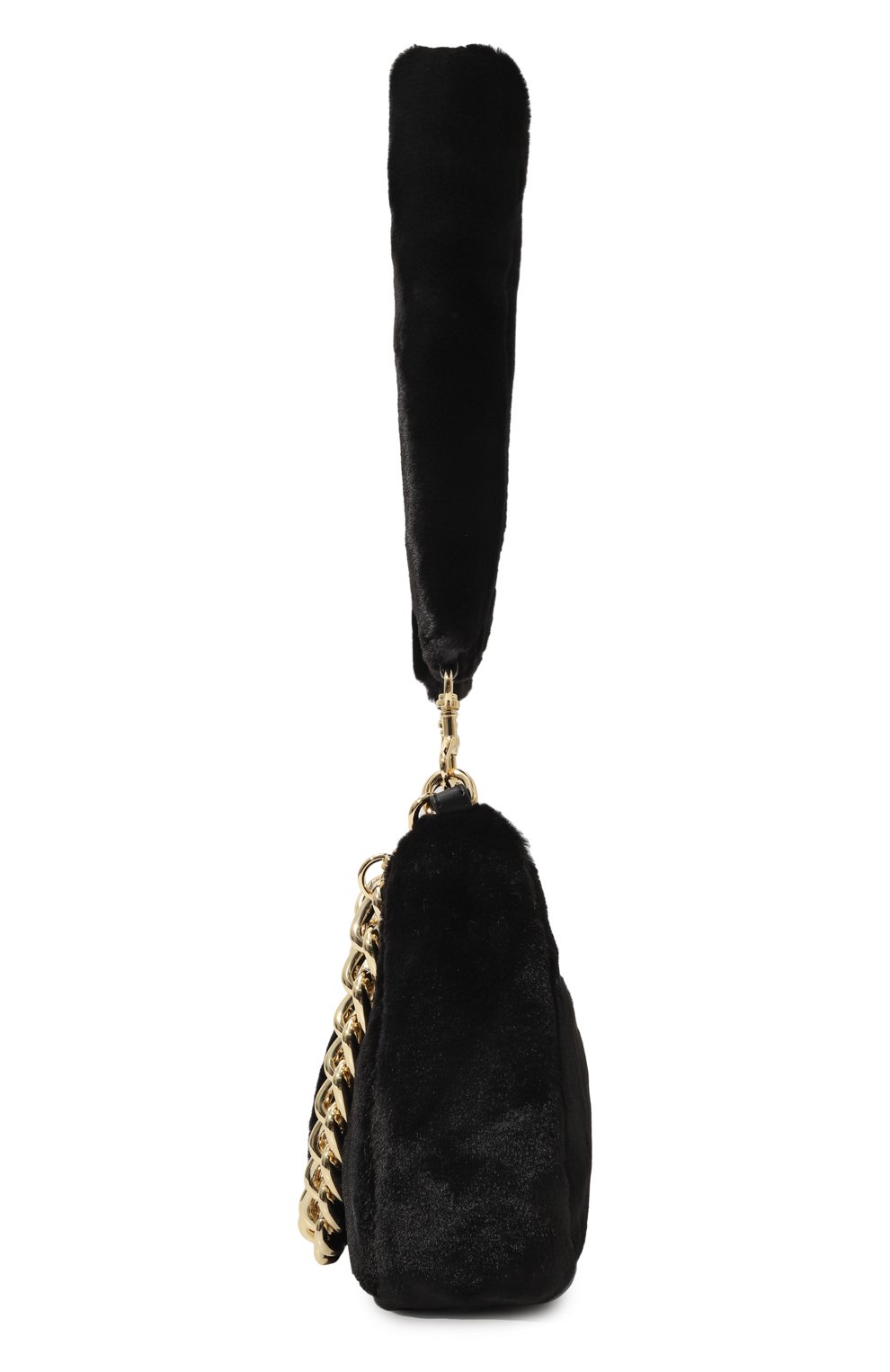 Женская сумка VERSACE JEANS COUTURE черного цвета, арт. 75VA4BFG/ZS813 | Фото 4 (Сумки-технические: Сумки через плечо; Материал сплава: Проставлено; Материал: Текстиль; Драгоценные камни: Проставлено; Размер: small)