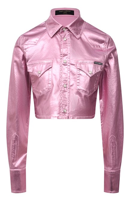 Женская хлопковая куртка DOLCE & GABBANA розового цвета по цене 96450 руб., арт. F5094D/G900T | Фото 1