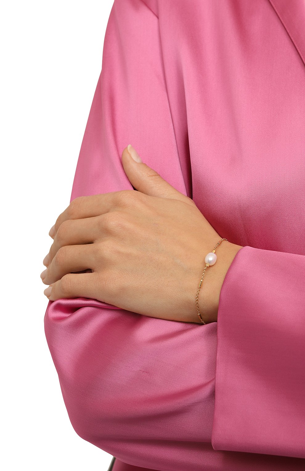 Женский браслет HANKA_IN белого цвета, арт. SPARK-BR-PEB-0.5M | Фото 2 (Материал: Метал л)