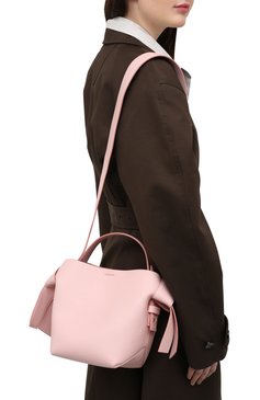 Женская сумка musubi mini ACNE STUDIOS розового цвета, арт. A10093 |  Фото 5 (Сумки-технические: Сумки через плечо, Сумки top-handle; Материал: Натуральная кожа; Размер: mini; Ремень/цепочка: На ремешке)