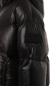 Женский пуховик ADD черного цвета, арт. 8AW141C | Фото 5 (Рукава: Длинные; Длина (верхняя одежда): До середины бедра; Материал внешний: Синтетический материал; Кросс-КТ: Пуховик; Материал сплава: Проставлено; Материал подклада: Синтетический материал; Драгоценные камни: Проставлено; Материал утеплителя: Пух и перо; Стили: Кэжуэл)