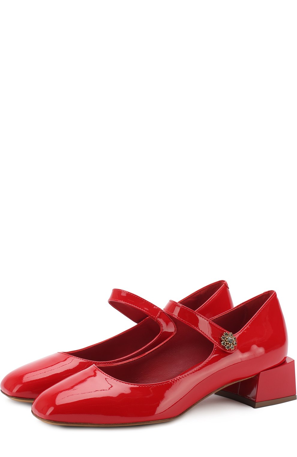 Лаковые туфли с фигурным каблуком и перемычкой DOLCE & GABBANA детские ...