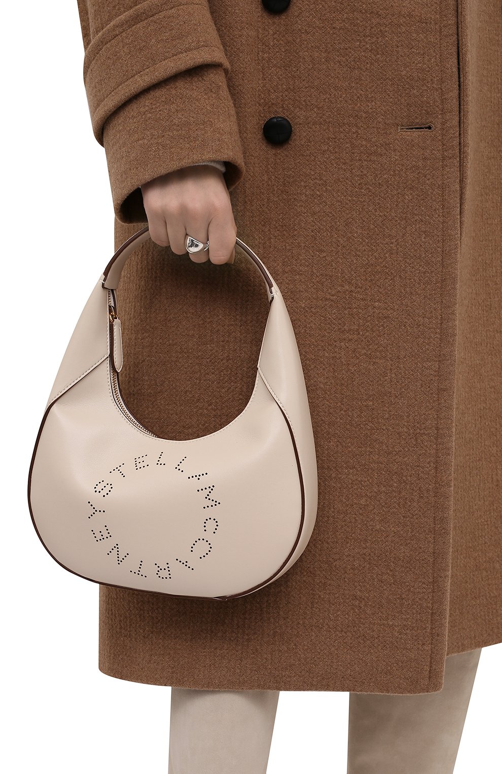 Женская сумка stella logo small STELLA MCCARTNEY кремвого цвета, арт. 700269/W8542 | Фото 2 (Сумки-технические: Сумки top-handle; Материал: Текстиль, Экокожа; Размер: small)