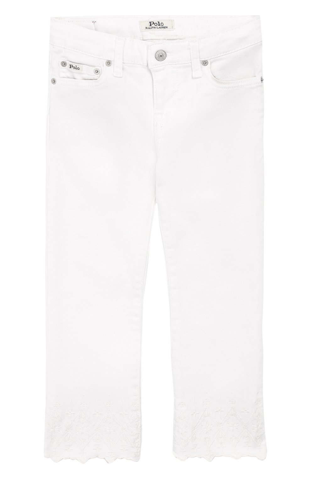 Джинсы Polo Ralph Lauren, Укороченные джинсы с вышивкой Polo Ralph Lauren, Египет, Белый, Хлопок: 98%; Эластан: 2%;, 8278150  - купить