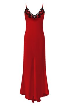 Женская шелковая сорочка LA PERLA красного цвета, арт. 0019226 | Фото 1 (Материал внешний: Шелк; Статус проверки: Проверена категория)
