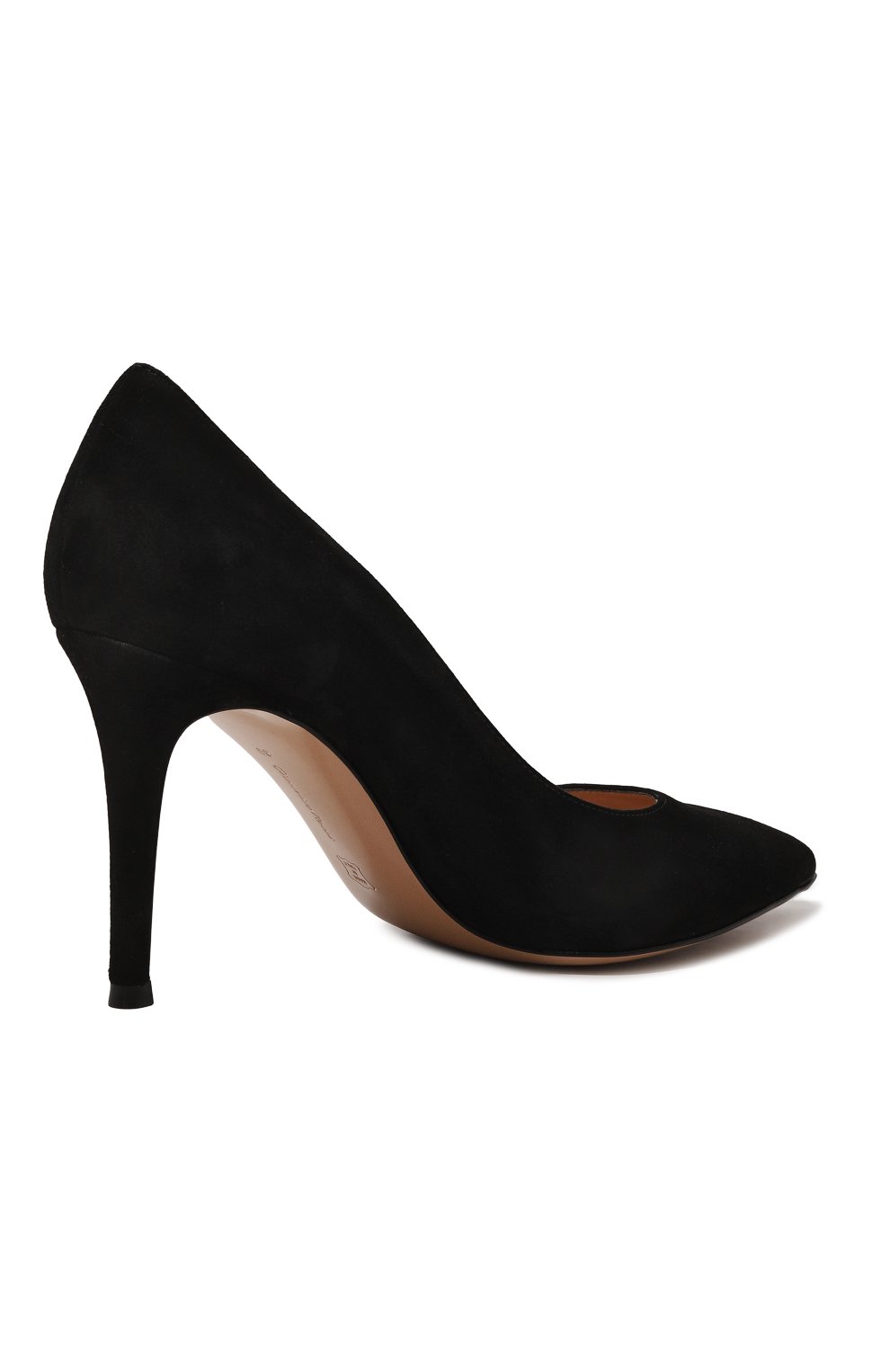 Женские замшевые туфли gianvito 85 GIANVITO ROSSI черного цвета, арт. G24580.85RIC.CAMNER0 | Фото 5 (Каблук высота: Высокий; Материал внутренний: Натуральная кожа; Материал сплава: Проставлено; Каблук тип: Шпилька; Подошва: Плоская; Драгоценные камни: Проставлено; Материал внешний: Замша)