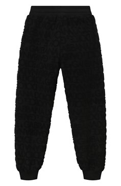 Детские хлопковые джоггеры DOLCE & GABBANA черного цвета, арт. L4JPFE/FJ7D7/8-14 | Фото 2 (Материал сплава: Проставлено; Нос: Не проставлено; Материал внешний: Хлопок; Мальчики Кросс-КТ: Джоггеры-одежда)