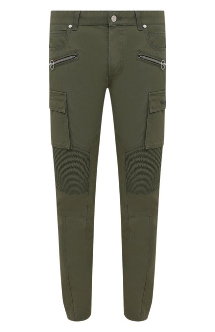 Мужские джинсы BALMAIN хаки цвета по цене 121000 руб., арт. WH0MG060/162D | Фото 1